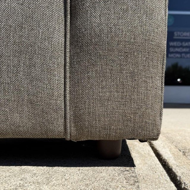 Hickory-Fry Light Brown Upholstered Sofa For Sale - Image 11 of 16