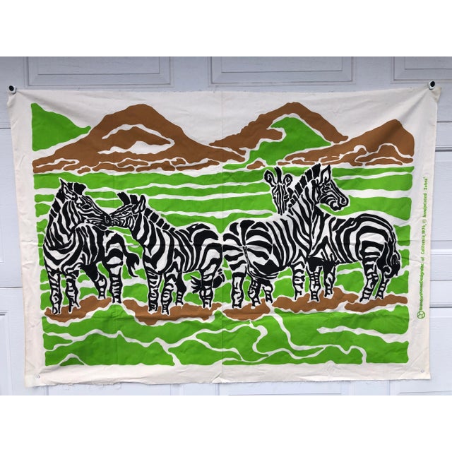 1970s Unstretched Zebra Screen Print Textile Art For Sale - Image 5 of 5
