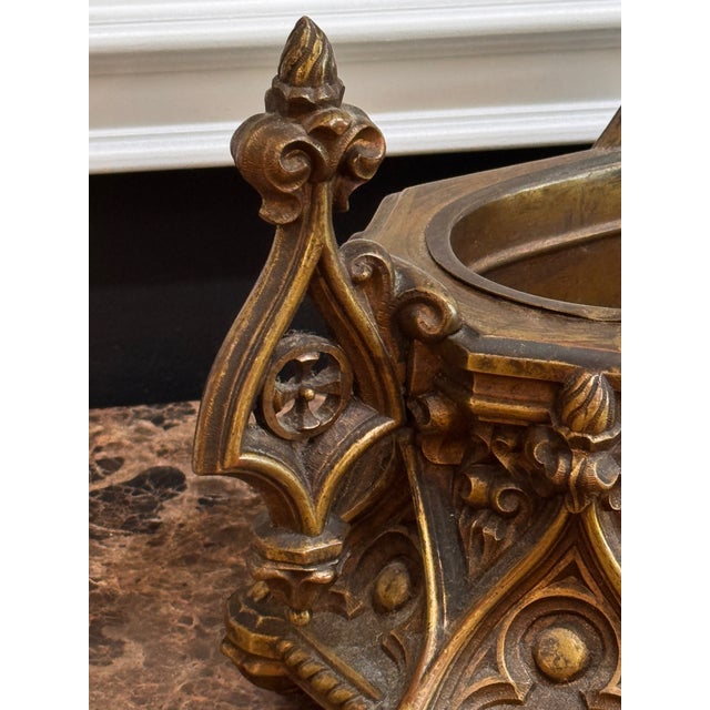 Mid-19th Century English Gothic Revival Cast Bronze Planter For Sale - Image 11 of 12