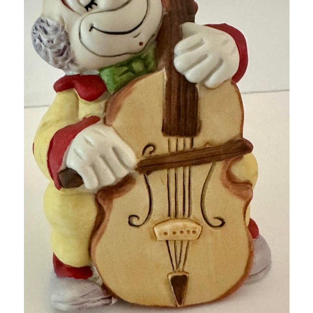 Vintage 1970s Bisque Porcelain Clown With Cello Bell For Sale In Orlando - Image 6 of 9