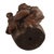 Signed Concrete Laughing Buddha Statue With Reddish Brown Finish Asian Garden Sculpture For Sale - Image 9 of 9