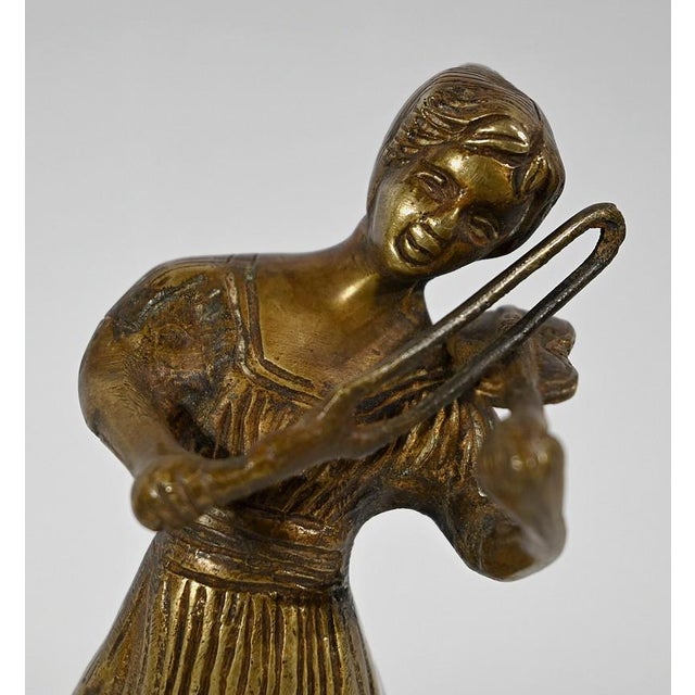 Bronze Violinist Sculpture, Late 19th Century For Sale - Image 6 of 18