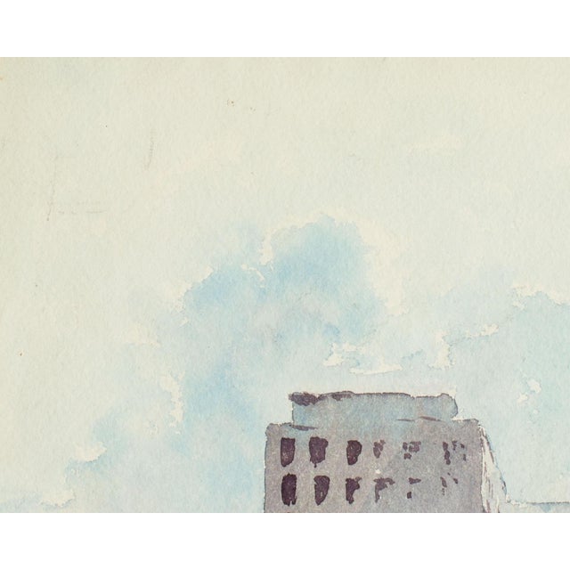 Watercolor Cityscape Painting by Bill Abel For Sale - Image 4 of 6