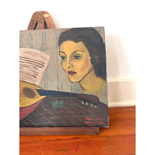 1951 Vincent A. Walker “Remembered Melody” — Original Mid-Century Oil Painting For Sale - Image 9 of 11