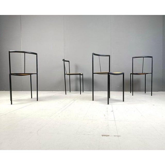 Chairs by Sergio Calatroni and Maurizio Peregalli for Zeus Noto, 1985, Set of 4 For Sale - Image 10 of 11