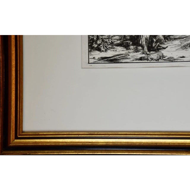 Ancient Roman Temple Architecture: An 18th Century Framed Etching by Piranesi, 1763 For Sale In San Francisco - Image 6 of 7