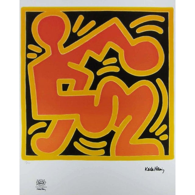 Keith Haring Limited Edition Lithograph Numbered in Pencil - 19 of 150 Authorization stamps: Impressed Oringinal Stamp...