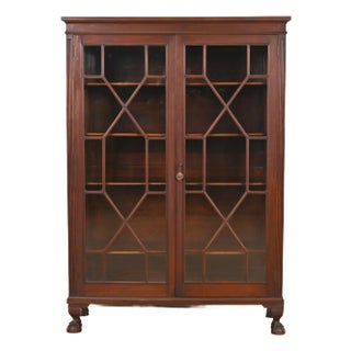 R. J. Horner Style American Empire Carved Mahogany Bookcase With Ball and Claw Feet, Circa 1890s For Sale
