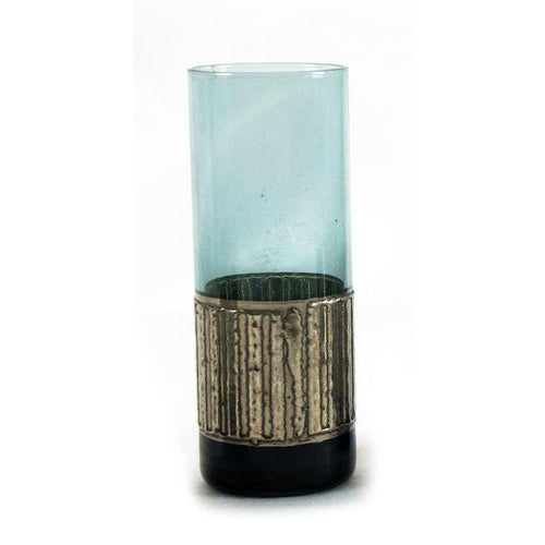 1970s Fumè Glass Shot Glasses with Silver Plate, Italy, 1970s, Set of 5 For Sale - Image 5 of 7