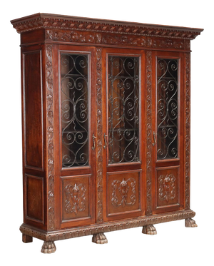 Antique Neo-Renaissance Style Bookcase in Walnut, 1900s