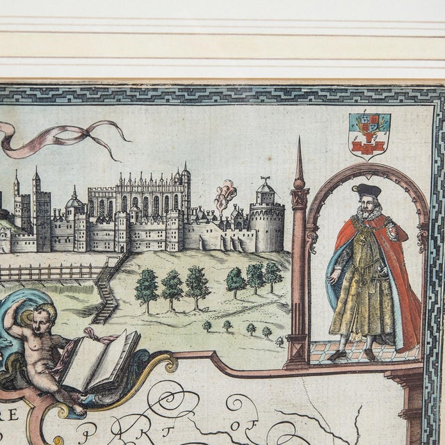 White 17th Century Map of the Barkshire by John Speed, 1616 For Sale - Image 8 of 18