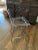 Beautiful ghost chair with chrome stand. Chair is sturdy and very mod, looking.
