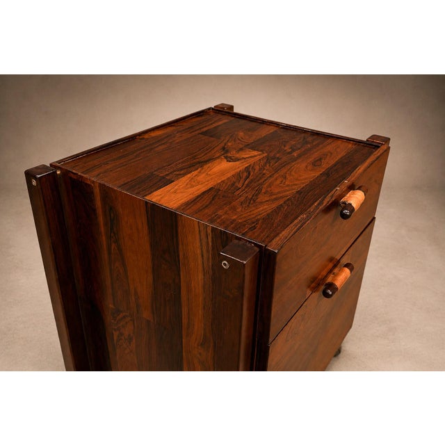 Jorge Zalszupin Foldable Patchwork Rosewood Desk & File Cabinet by L’Atelier, 1960s For Sale - Image 15 of 18