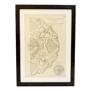 Mid-20th Century Architectural Pencil Drawing by Maison Jansen For Sale