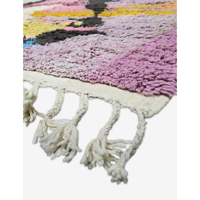 Abstract Moroccan Colorful Wool Rug - 8.9 X 6.8 Ft For Sale - Image 3 of 5