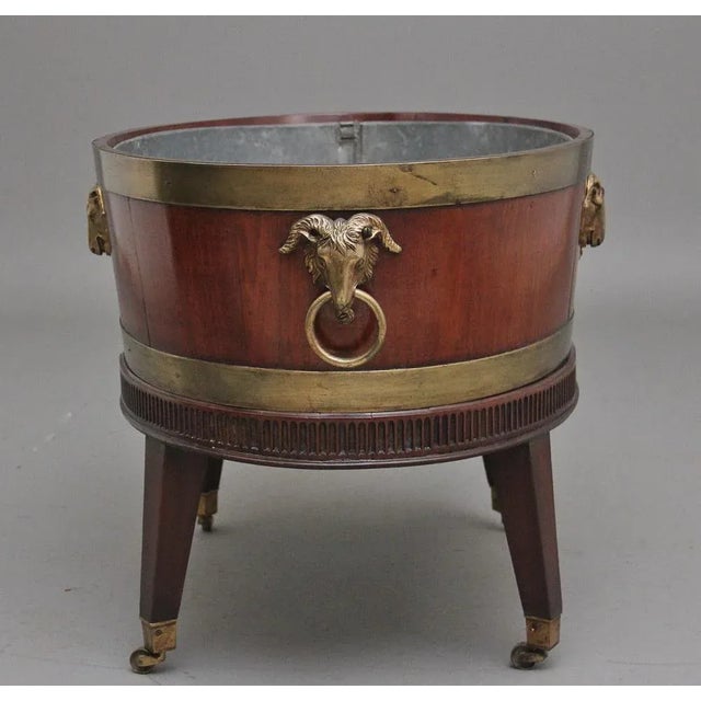 Early 19th Century Early 19th Century Mahogany and Brass Bound Wine Cooler, 1800s For Sale - Image 5 of 12