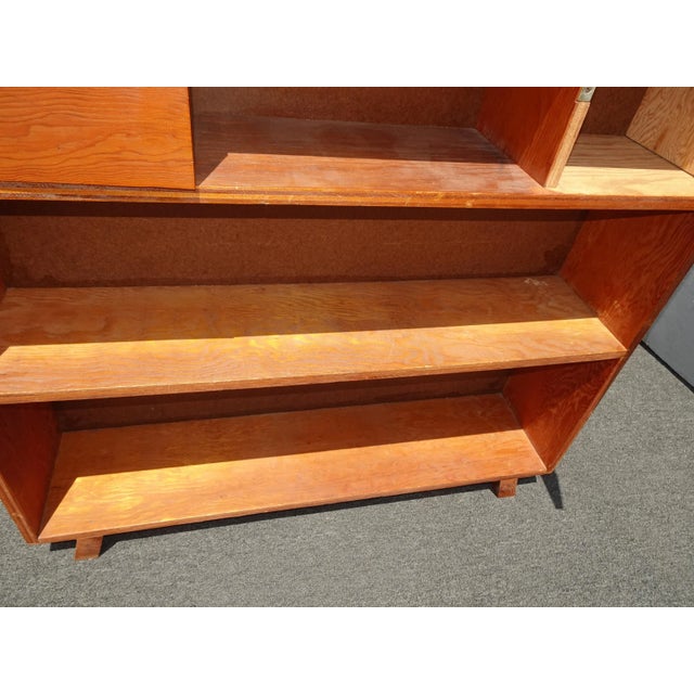 Brown Vintage Mid Century Handmade Brown Bookcase For Sale - Image 8 of 12