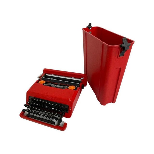 Postmodern Valentine Typewriter with Hardcover by Ettore Sottsass / Perry A. King for Olivetti For Sale - Image 3 of 10