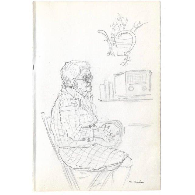 Drawing on paper by New York artist Myriam Cahn (1933-2018). Salmagundi Club named an award after her in 2019. Signed...