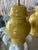Metal Vintage Yellow Ceramic Ginger Jar Brass Rewired Table Lamps -A Pair For Sale - Image 7 of 10