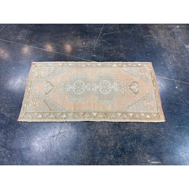 Turkish Mini Rug Oriental Hand Knotted Vintage Rug 1'8" x 3'2" #17748 For Sale - Image 4 of 8