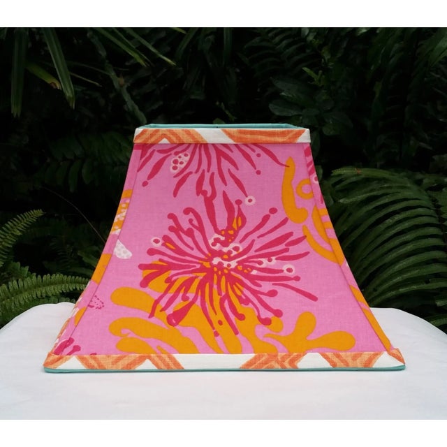 Bimini Fabric Raspberry Pink Tangerine Lampshade For Sale - Image 12 of 12