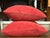 Contemporary Custom Coral Orange Corduroy Pillows - A Pair For Sale - Image 3 of 9