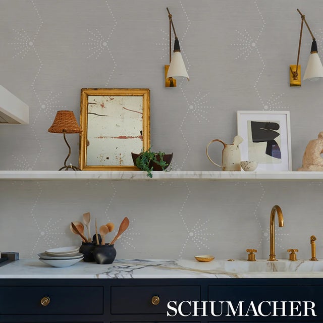 Not Yet Made - Made To Order SAMPLE - Schumacher Royère Stripe Sisal Wallpaper In Dove For Sale - Image 5 of 5