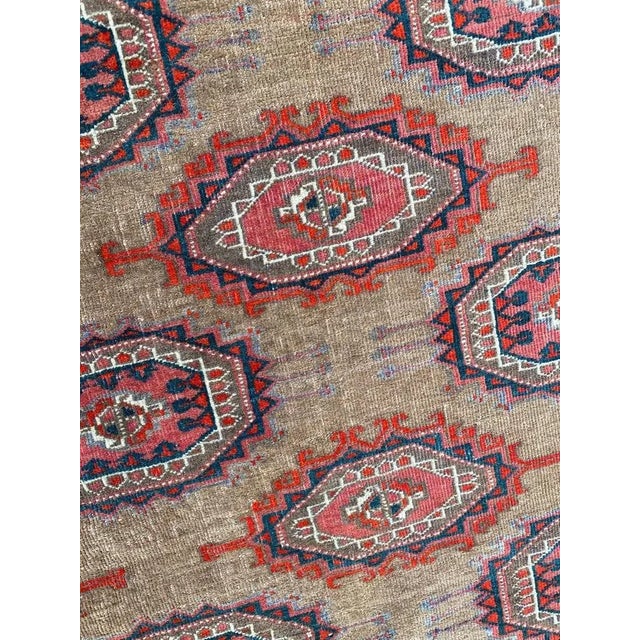Red Fine Antique Large Turkmen Rug For Sale - Image 8 of 18