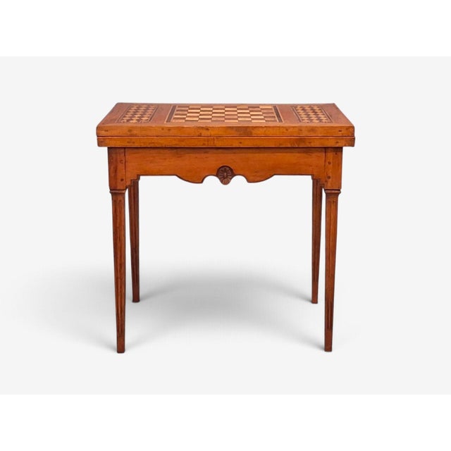 Louis Xvi, French Provincial Games Table, Parquetry, Fruitwood, France, 1800s For Sale - Image 4 of 18