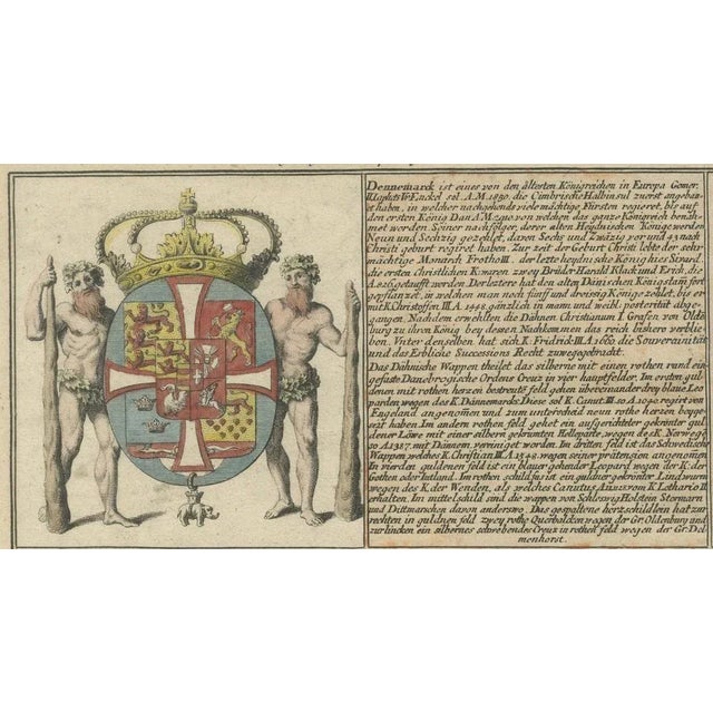 Paper Adelbulner, Coats of Arms of the European Empires and Kingdoms with Historical Annotations, 1718, Print For Sale - Image 7 of 8