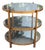 Modern Three Tier Mirrored Gilt Metal Side Table For Sale