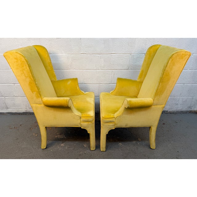 Pair of Vintage Hollywood Regency Style Wingback Armchairs by Beachley For Sale - Image 11 of 15