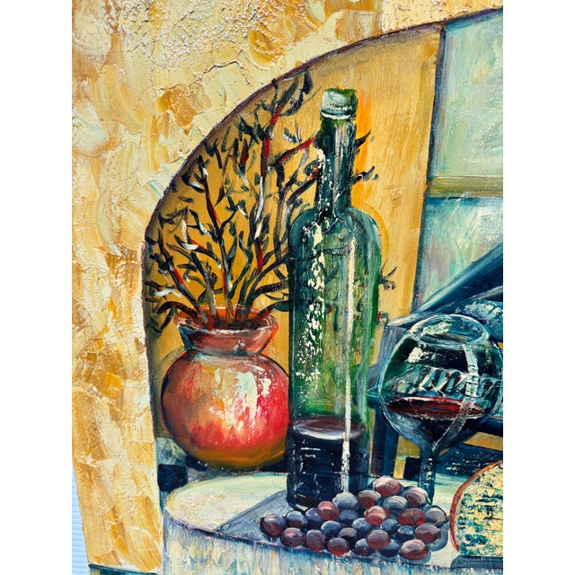 The Finer Things in Life Acrylic Original Painting, Signed For Sale - Image 9 of 12