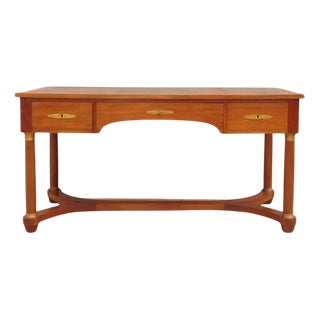 Vintage Empire-Style Center Desk with Bronzes, 1950s For Sale