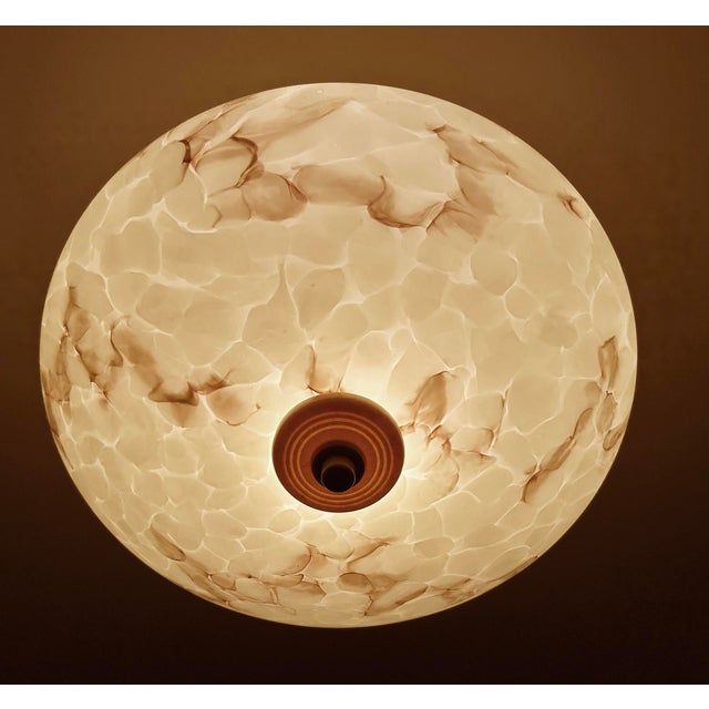 Art Deco Pendant Light in Ivory Marble Glass, 1930s For Sale - Image 18 of 18