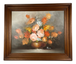 Frederik, Floral Still Life, 1950s, Oil on Canvas, Framed