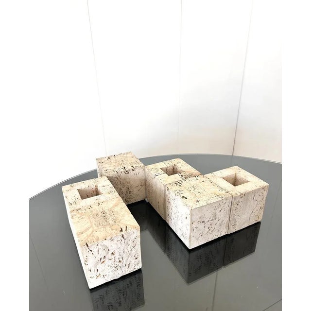 Travertine Desk Objects, Italy, 1970s, Set of 6 For Sale - Image 5 of 10
