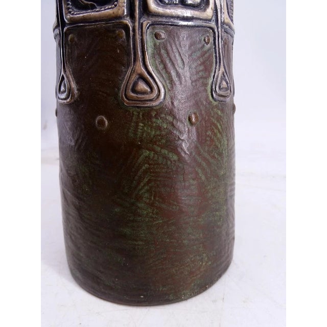 Antique Gustav Gurschner 1906 Bronze Table Vase Art Nouveau Kunst-Erzgiesserei For Sale - Image 4 of 9