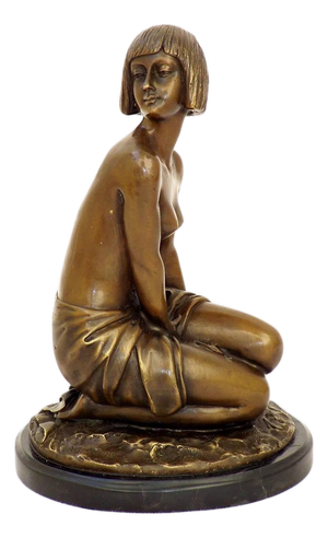 Art Deco Nude Sculpture, Patinated Bronze