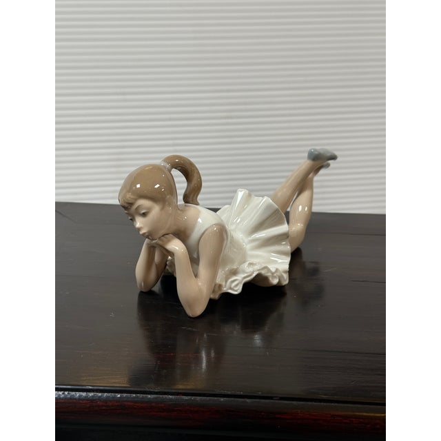 Nao for Lladró Pensive Ballet Porcelain Figurine, Signed For Sale - Image 12 of 12