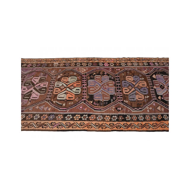 Vintage Decorative Turkish Kars Kilim Rug - 4`9″ X 13`9″ For Sale - Image 4 of 6