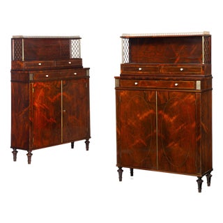 Pair of English Regency Rosewood Bookcase Cabinets Att. John McLean C. 1820 For Sale