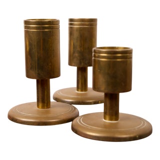 Brass Candleholders from Dantorp, Denmark, 1960s, Set of 3 For Sale