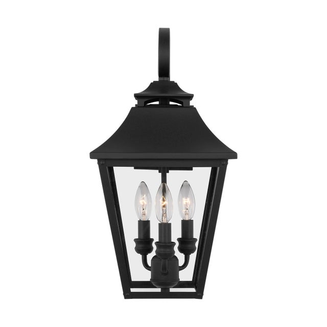 Sean Lavin by Visual Comfort Studio Galena 3-Light Outdoor Medium Lantern Sconce in Textured Black For Sale In Greenville, SC - Image 6 of 6