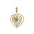 Contemporary Late 20th-Century 14k Yellow Gold Natural Sapphire and Diamond Heart Pendant For Sale - Image 3 of 4