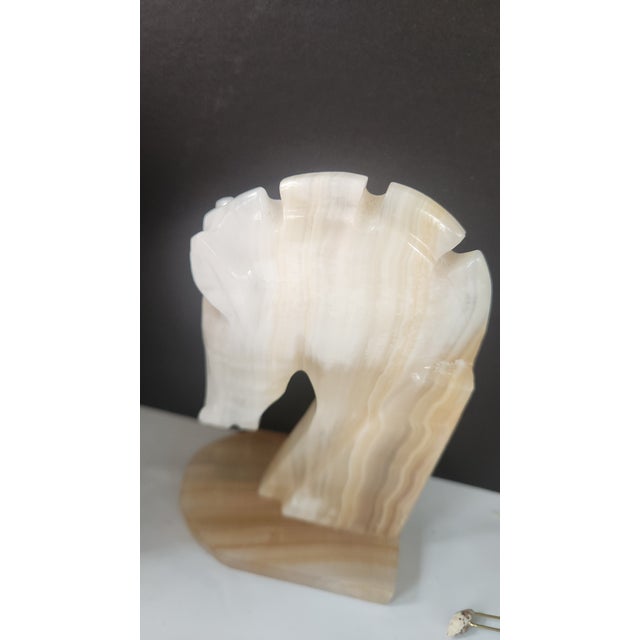 1960s Mid-Century Mexican Banded Onyx Horse Head Bookends – Western Ranch Decor (Pair) For Sale - Image 14 of 17