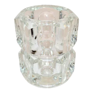 Orrefors Scandinavian Modernist Transparent Blown Crystal Glass Bubble Vase 60s