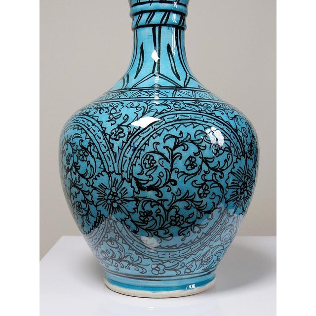 Vintage Vase in Painted Turquoise, 1950s For Sale - Image 6 of 17