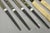 Wood Vintage Japanese Oriental Chopsticks W/ 2 Custom Silk Gold Sleeves - 6 Pc Set For Sale - Image 7 of 10